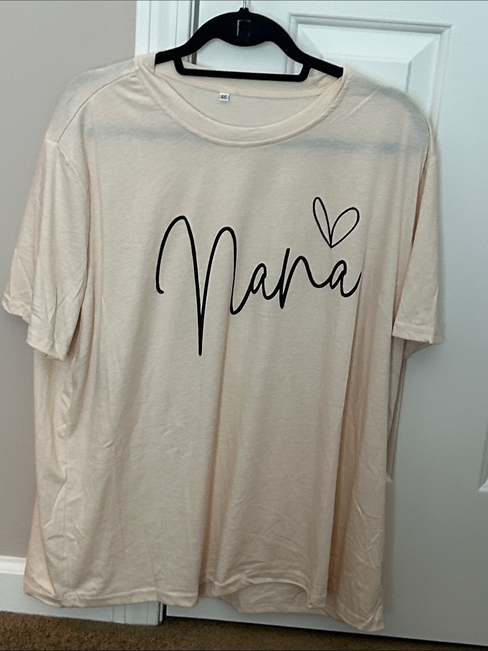 NWOT Amazon Cream 'Nana' Graphic Tee with Black Script